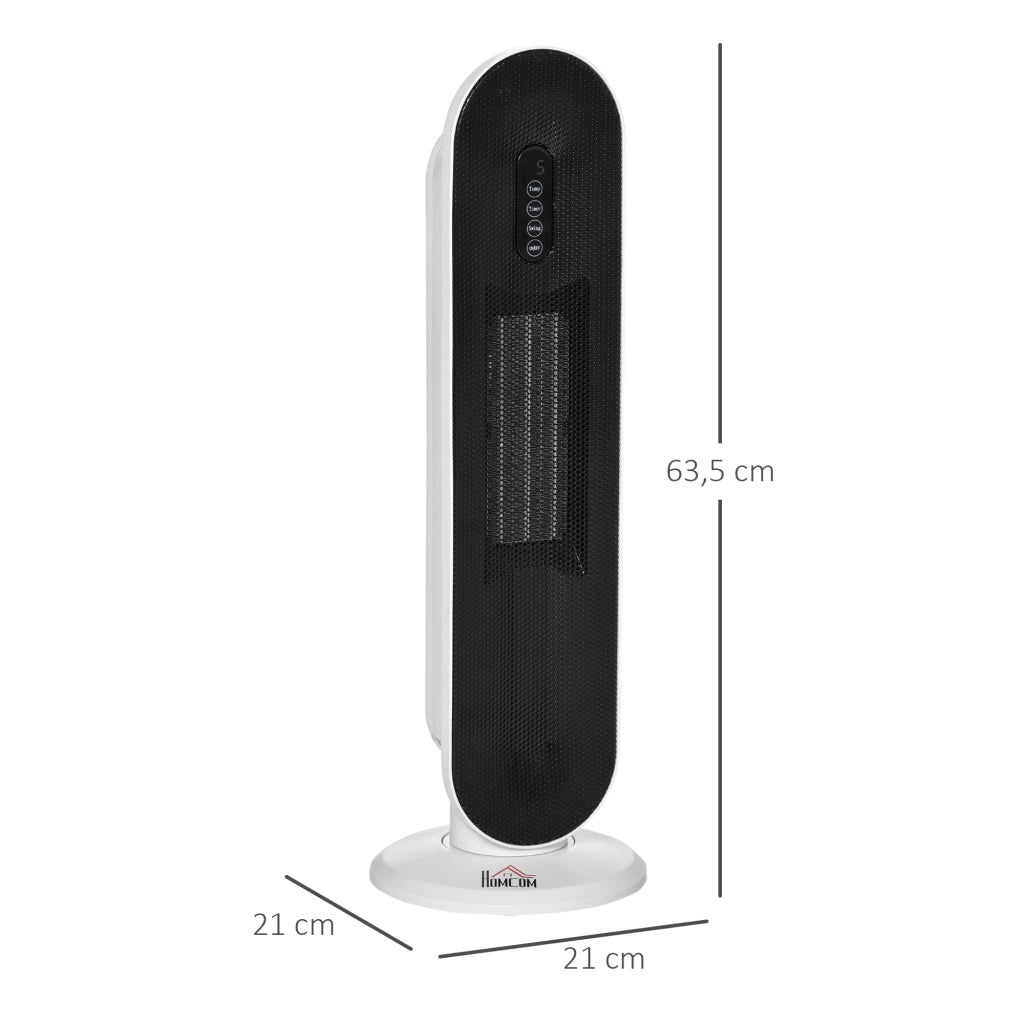 Termoventilatore Ceramico 2000W con Telecomando ¨C Zephmum ¨C 21x21x63,5 cm Bianco e Nero