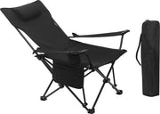 Campingstool 2 in 1 - Opvouwbaar - Con supporto al collo - Inclusa Tasca da trasporto - 58,5x83x88,5cm - Nero