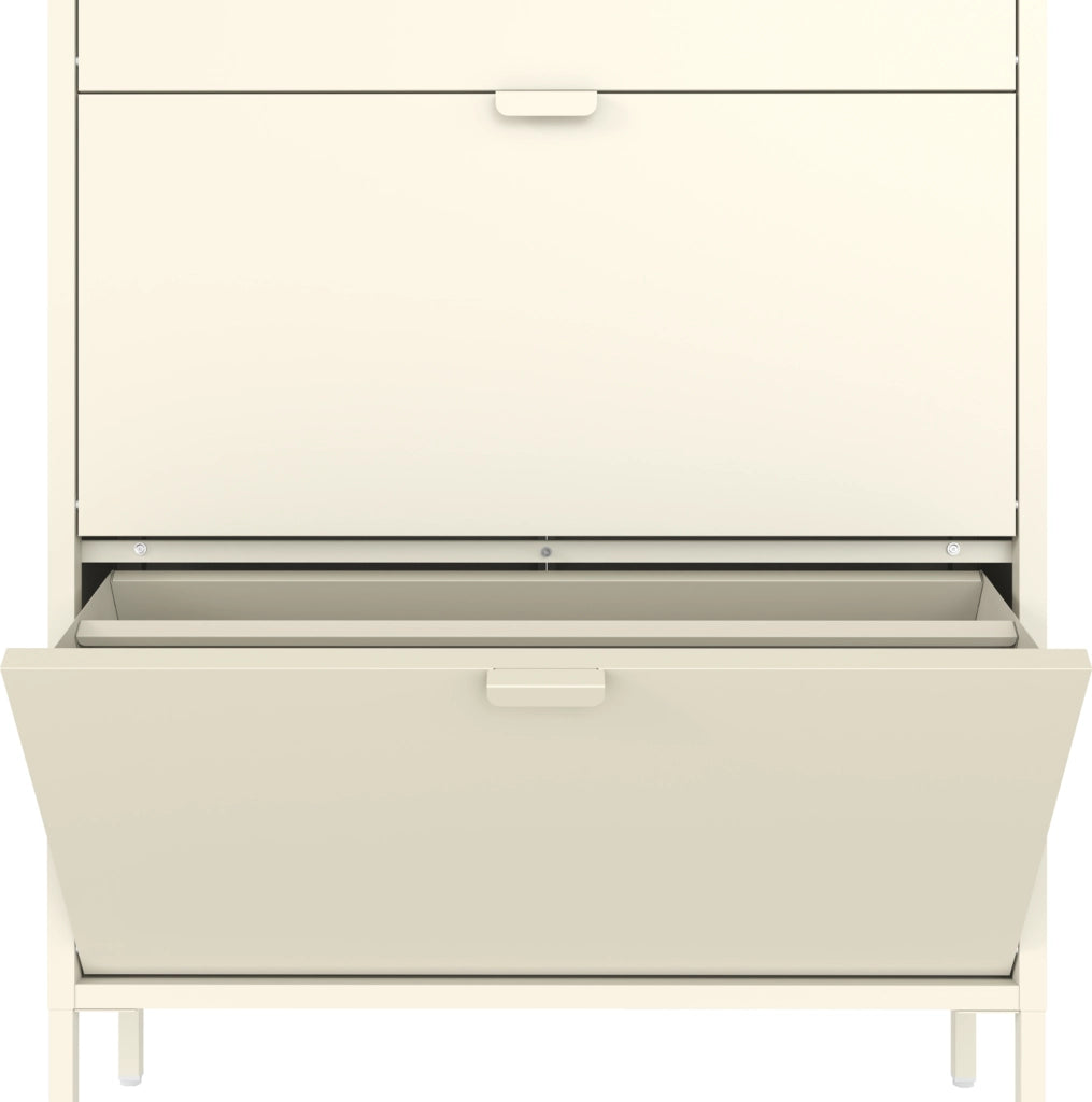 Scarpiera MARION a 3 ante in metallo bianco