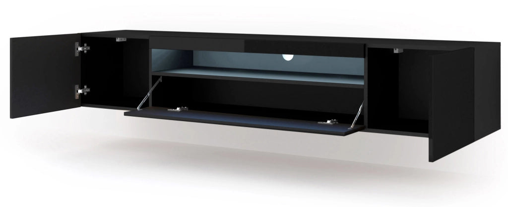 MOBILE PORTA TV AURA 200 NERO LUCIDO LED