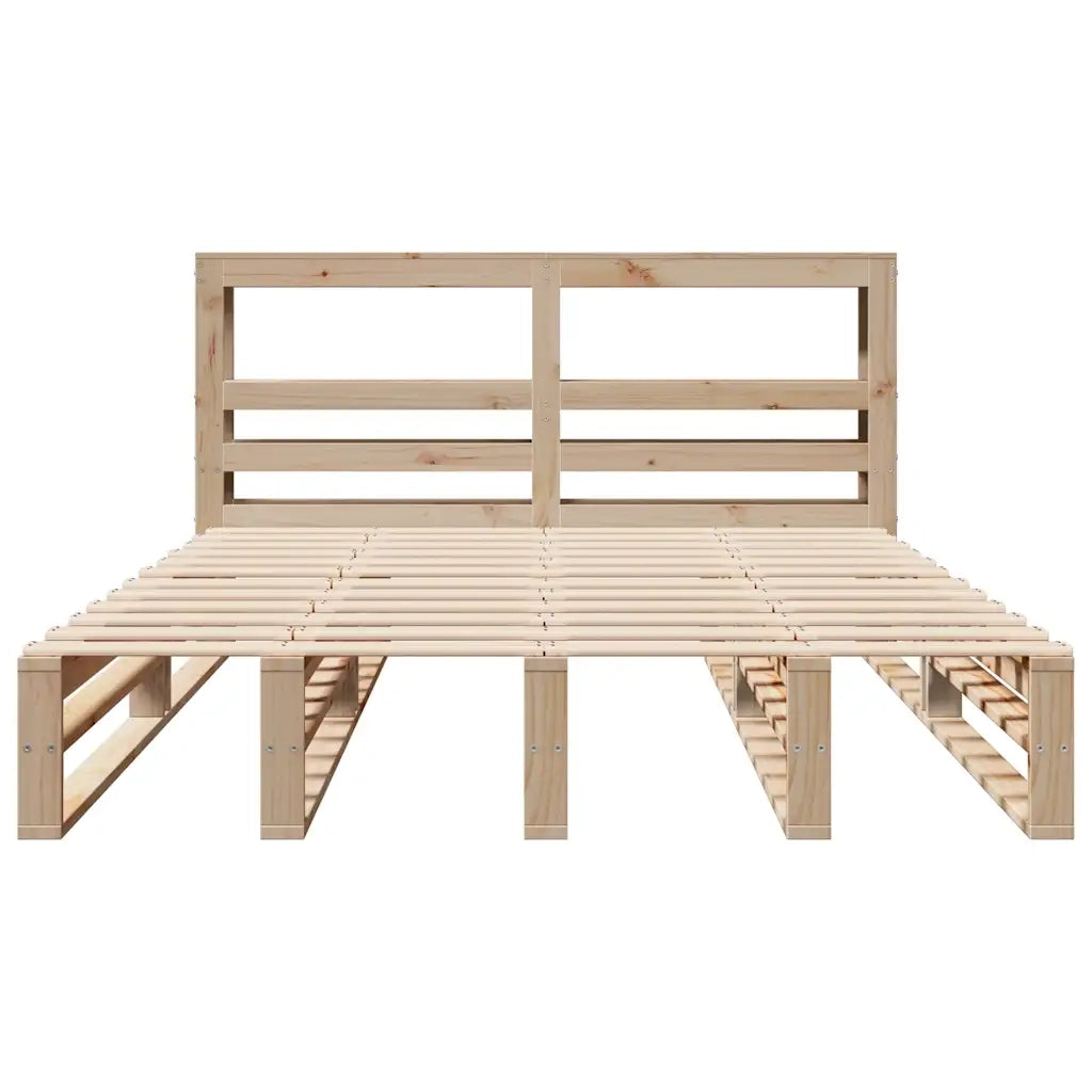Giroletto con Testiera 120x200 cm in Legno Massello di Pino 3306492
