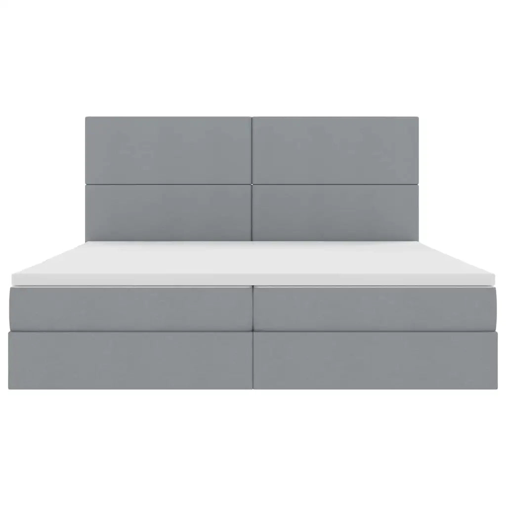 Letto con contenitore LED e materasso Grigio Chiaro