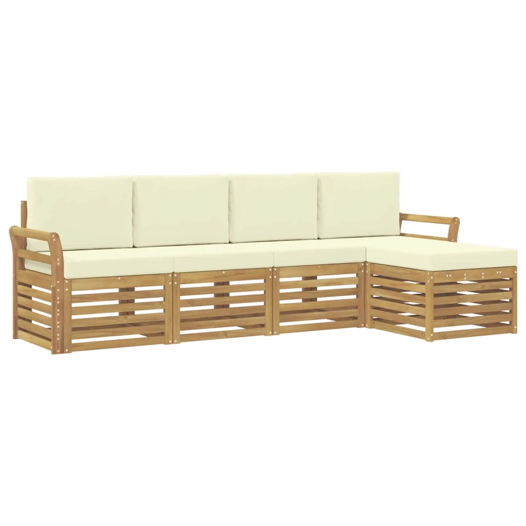 Set di divani da esterno 5 pcs Bianco e Crema 3391675
