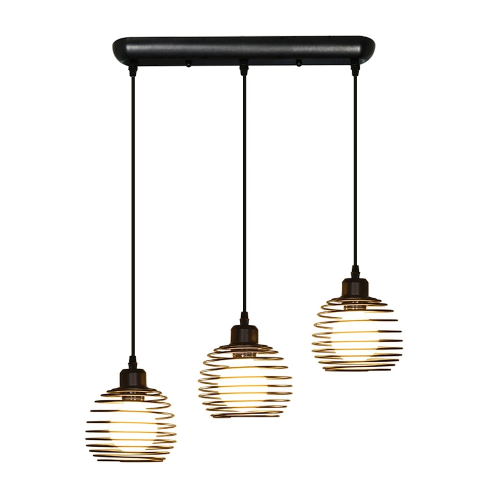 Lampada a Sospensione ZMH vintage in metallo nero E27