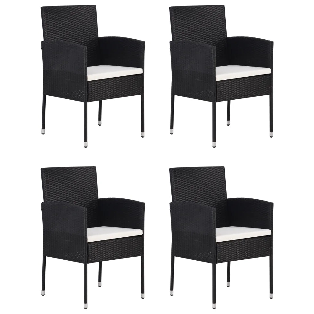 Set Mobili da Pranzo per Giardino 5 pz Nero 3068779