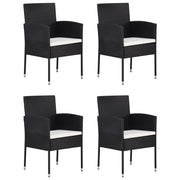 Set Mobili da Pranzo per Giardino 5 pz Nero 3068779
