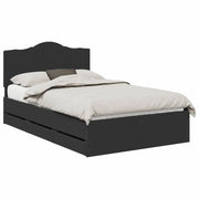 Letto matrimoniale | Letto per adulti | Struttura del letto Nero 120 x 190 cm Legno Ingegnerizzato