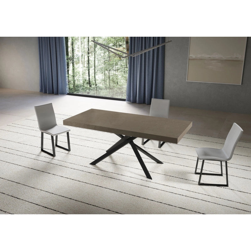 Tavolo allungabile 200/304x90 cm Niket telaio Antracite - Tortora