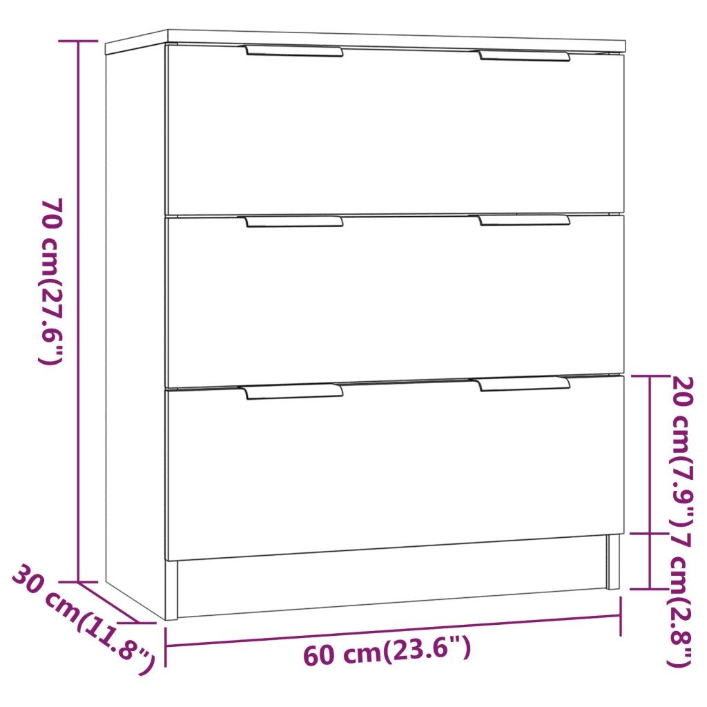 Credenze 3 pz Bianche in Legno Multistrato cod mxl 63799