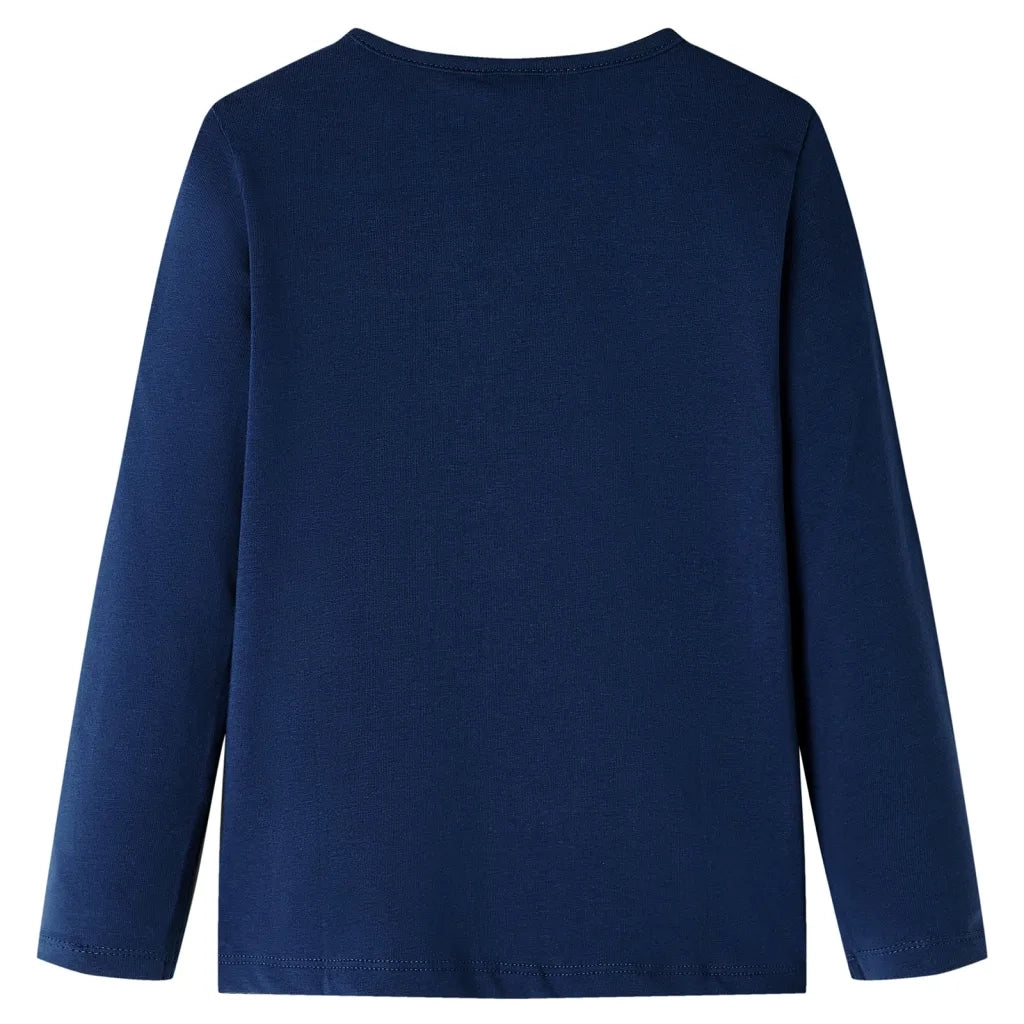 Maglietta da Bambina Maniche Lunghe Blu Marino 128cod mxl 132402