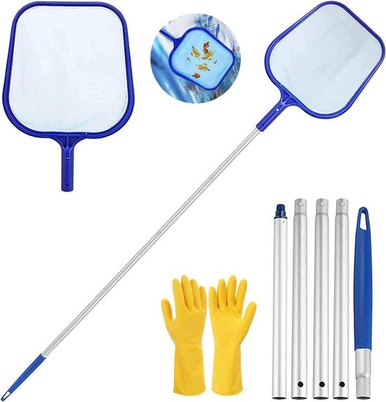 Scoopa netto in alluminio con manico telescopico 122 cm - Scoopa fine per vasche per acqua dolce con alghe - Set di spazzole con manico telescopico Scoopa