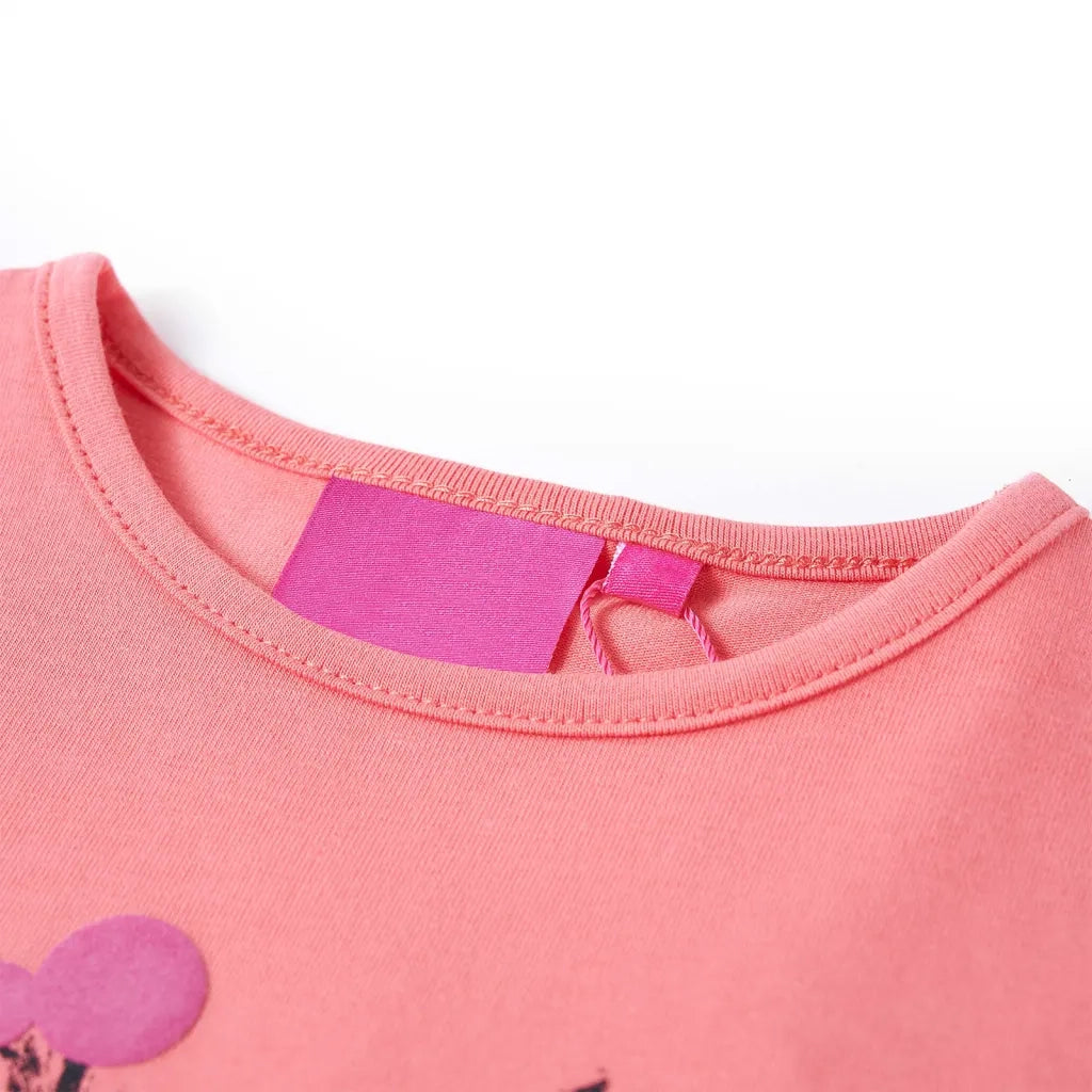 Maglietta da Bambina a Maniche Lunghe Gatto Rosa 104 13585