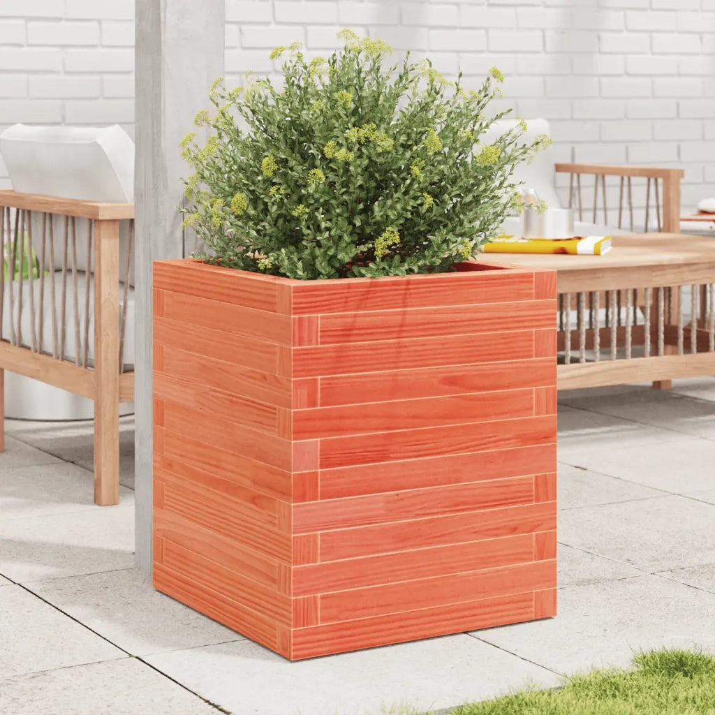 Fioriera Giardino-Vaso da Esterno-Contenitore per Piante Marrone Cera 40x40x46 cm Legno Massello Pino