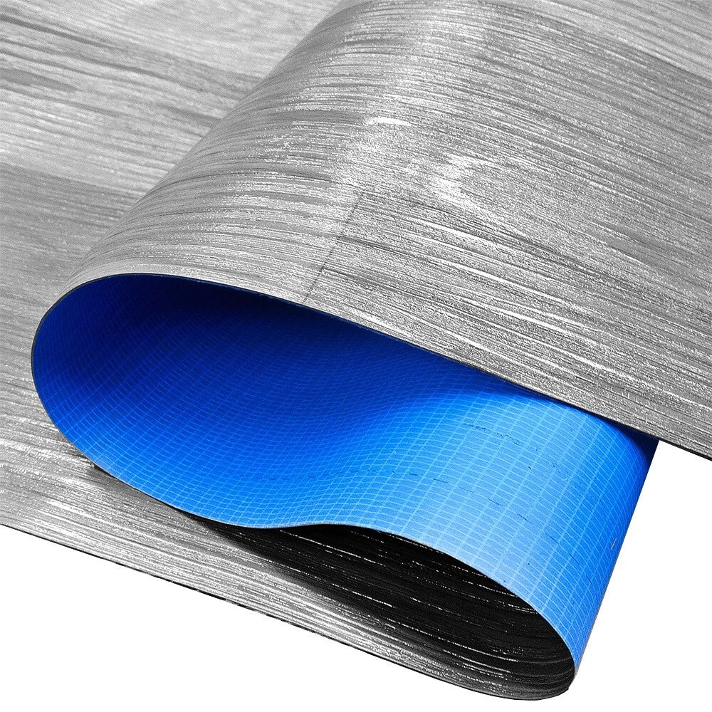 Pavimento Pvc Rivestimento Rotolo Vinile 1x14 mt Design Legno Parqut Grigio Dis_H
