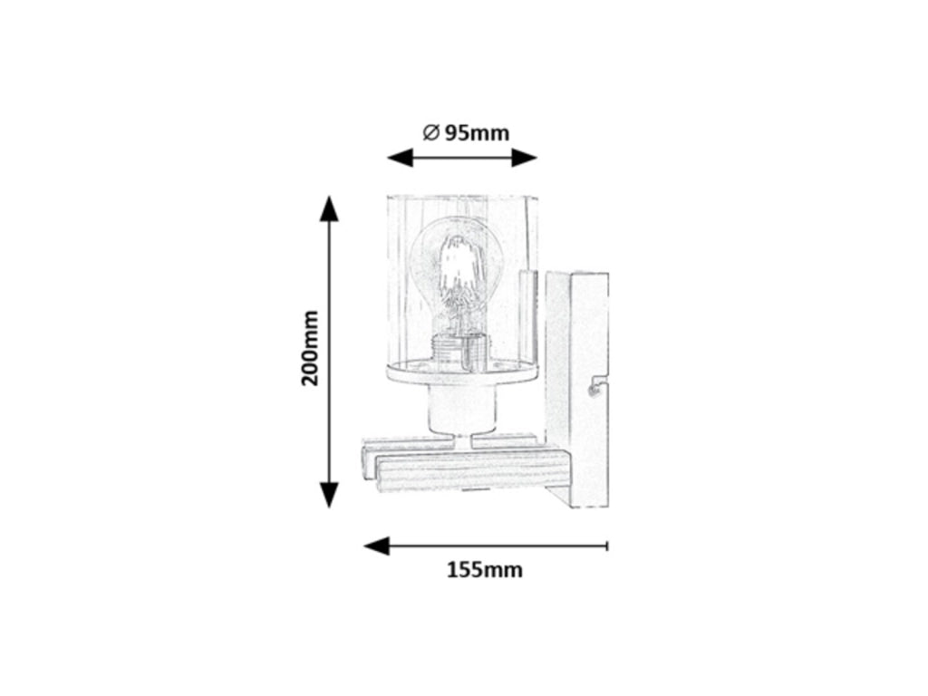 Applique moderna legno nero vetro ambra E27 Rabalux