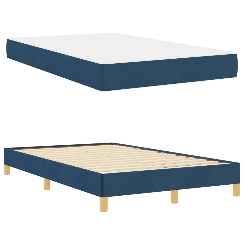 Letto a molle con materasso Blu 120 x 200 cm Tessuto
