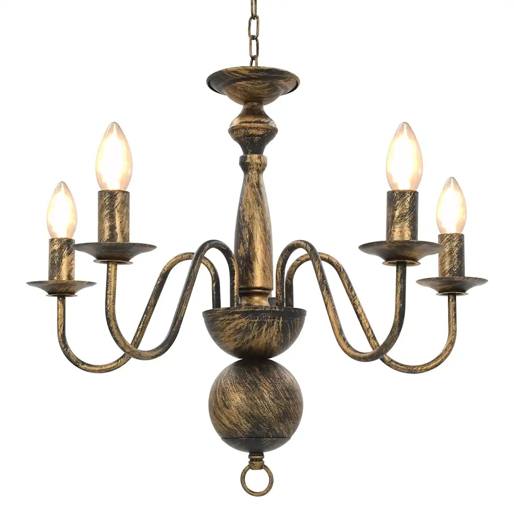 Candelabro Stile Anticato Nero 5 Lampadine E14 CFW8208873