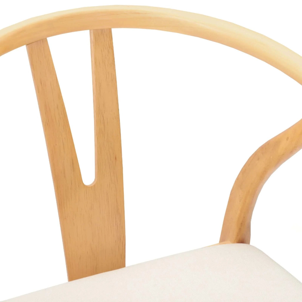 Sedia da pranzo 2 pcs Naturale e chiaro Legno di gomma solido