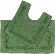 Set di Asciugamani da Bagno 2 pezzi Verde - Asciugamano da Bagno in Cotone 50x80 cm & Asciugamano per WC 50x55 cm con Design Inversibile