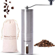 Macchina per macinare caffè - Manuale con regolazione della macinatura dei chicchi di caffè e porta a mano - Ideale per espresso fresco in casa, in ufficio o in viaggio