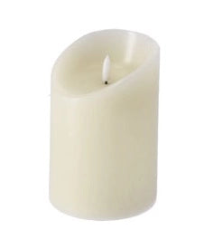 1 Pezzo Candela a Led Cilindrica con Timer Avorio 10 x 15 cm
