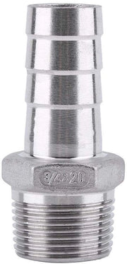 Connettore a barbigli per tubi 1/8"~3/4" - Acciaio inossidabile 304 di alta qualità - Installazione rapida - Connessione a barbigli - Adatto per acqua/aria/carburante - Duraturo e longevo - Connettore per tubi