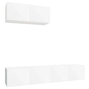 Set di mobili da 3 pezzi tra cui armadio credenza mobile TV televisore per soggiorno camera da letto salotto legno ingegnerizzato bianco 02_0024470