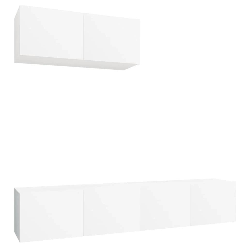 Set di mobili da 3 pezzi tra cui armadio credenza mobile TV televisore per soggiorno camera da letto salotto legno ingegnerizzato bianco 02_0024470