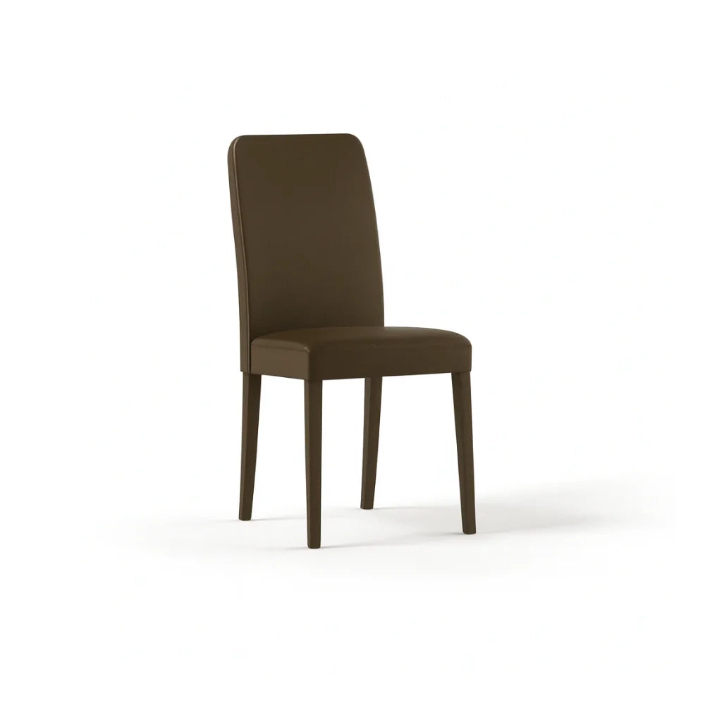 Set di 2 sedie da pranzo imbottite in similpelle tortora Alina con struttura in legno facili da pulire Made in Italy | Duzzle
