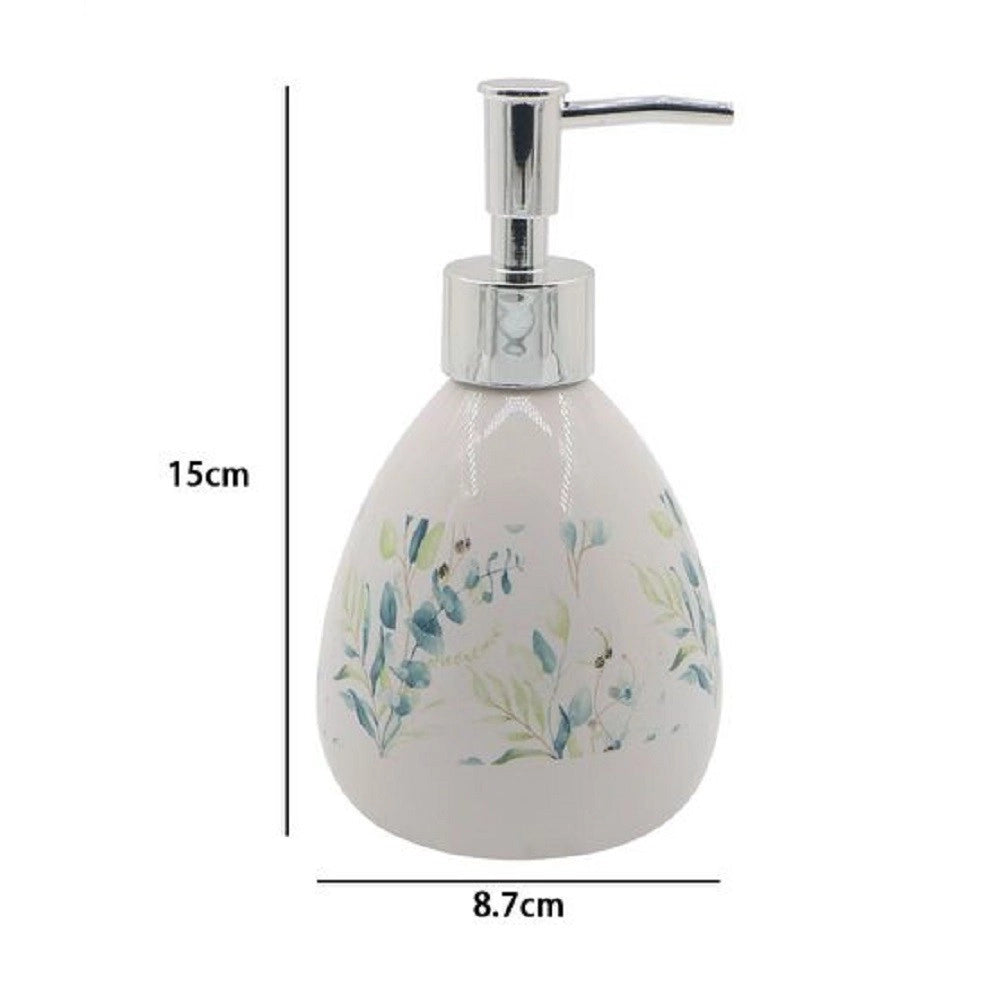 Trade Shop - Dispenser Porta Sapone Liquido Fiori Foglie Portasapone Accessorio Bagno 87049 -