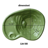 laghetto ninjia per tartarughe verde litri 210 cm 185x108x32