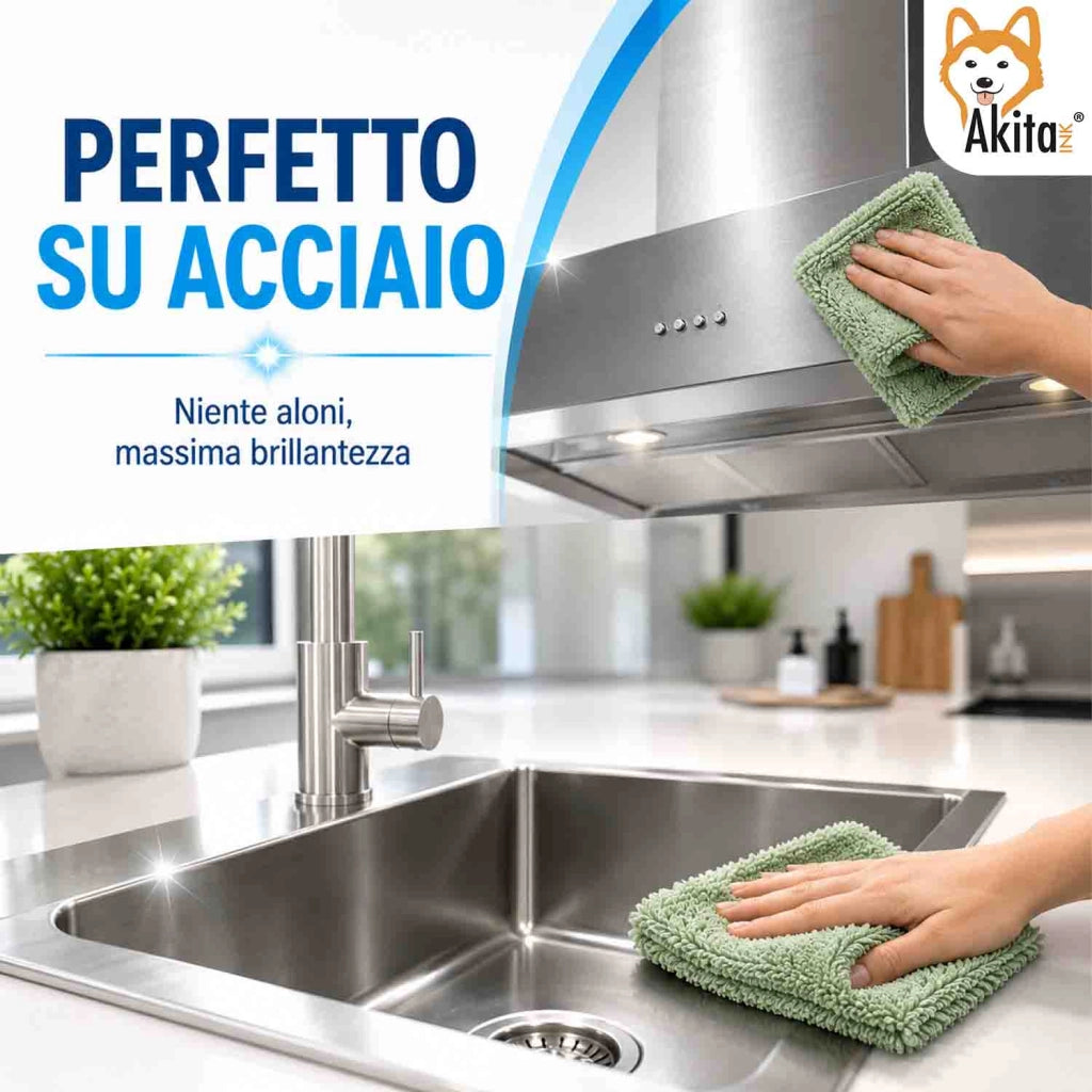 Akitaink 3 Panni Microfibra Extra Morbido Multiuso 36x36 cm