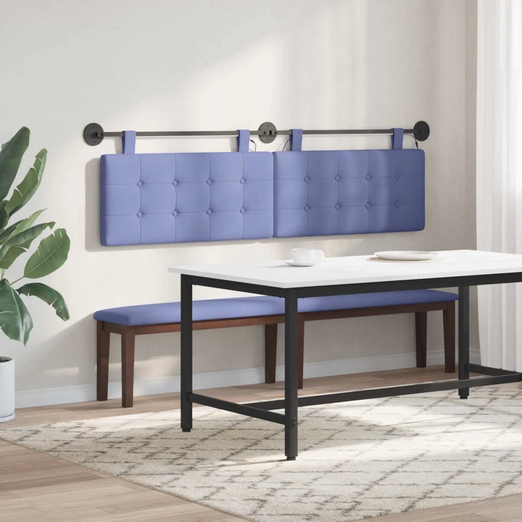 Testiera sospesa Con luce LED Blu jeans Tessuto