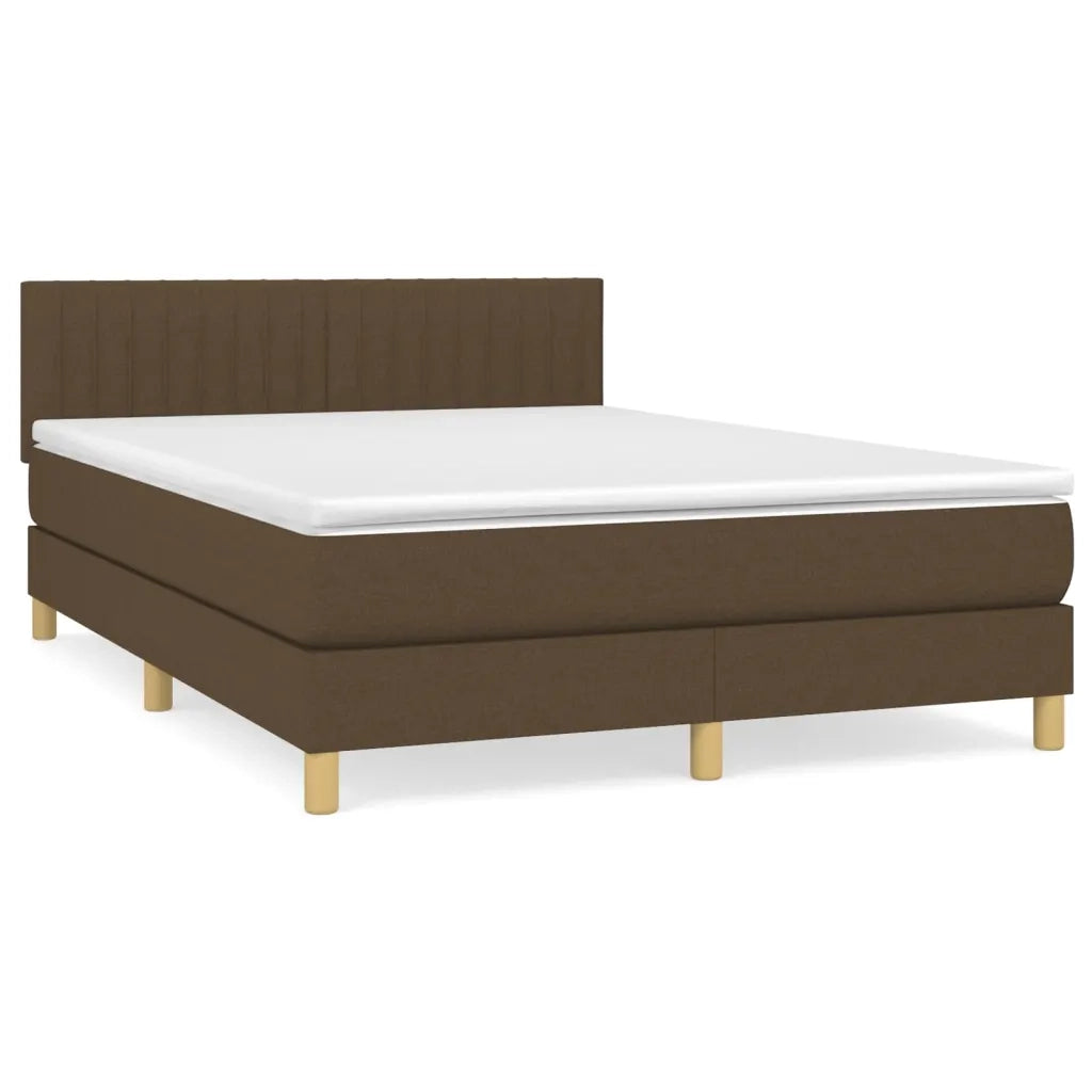 Giroletto a Molle con Materasso Marrone Scuro 140x200cm Tessuto 3140780