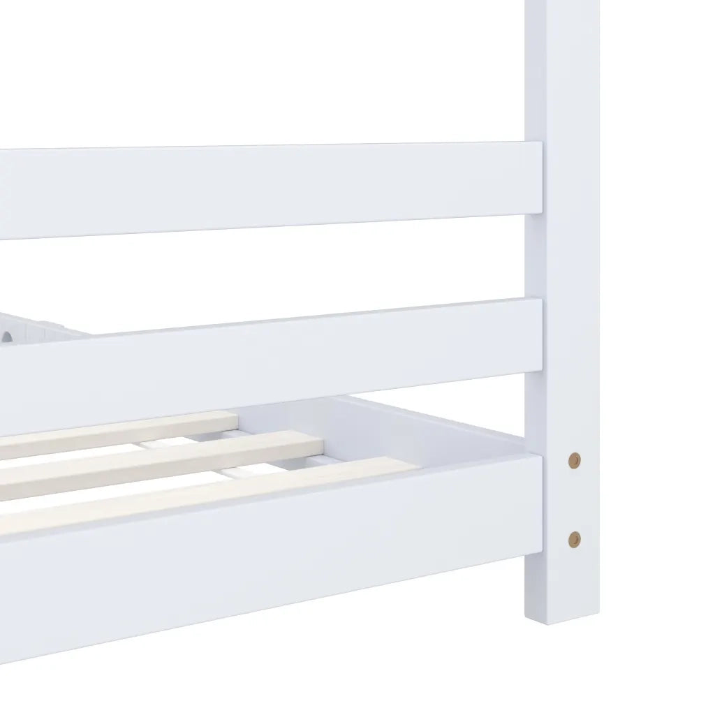 Giroletto per Bambini | Letto Infantile | Lettino Bianco in Massello di Pino 90x200 cm