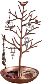 Sostegno per Collana in Bronzo Antico - Uccelli Vintage - Organizzatore Appeso per Collane - Display per Collane Appese