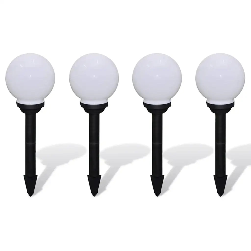 Lampioni Solari LED Giardino 4 pz Rotondi 15 cm con Picchettocod mxl 121139