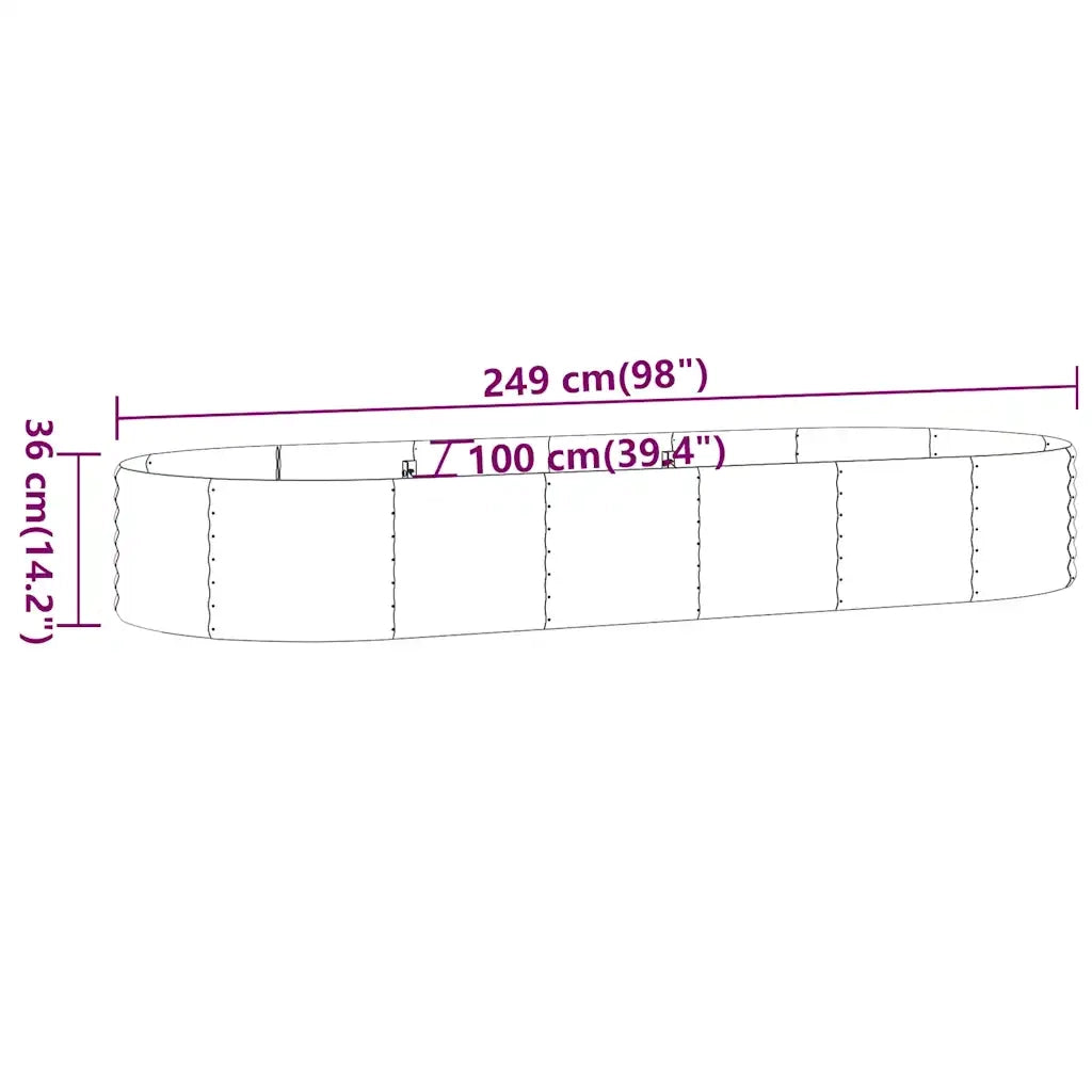 Letto da Giardino in Acciaio Zincato 249x100x36 cm Antracite 318996