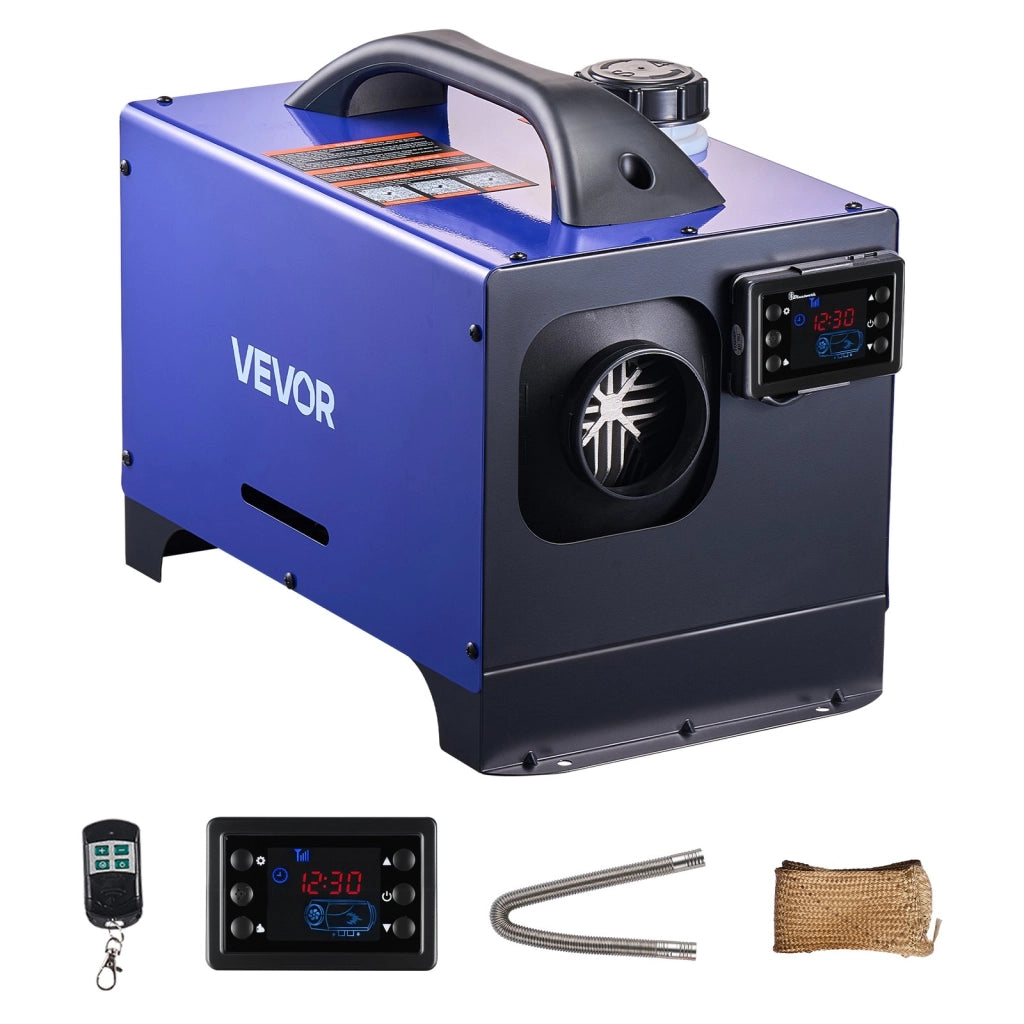 Riscaldatore d'Aria Diesel Portatile 8 kW DC 12V 24V Tutto in Uno Compatto con Telecomando Schermo LCD Serbatoio 5 L