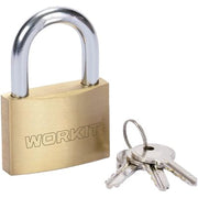 LUCCHETTO WORKIT - OTTONE ARCO CROMATO CHIAVI 3 MM 20- 12 pezzi