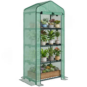 Serra da Giardino Verticale con Scaffale 4 Ripiani ¨C zephmum ¨C Acciaio e PE Verde Scuro 70x50x160cm