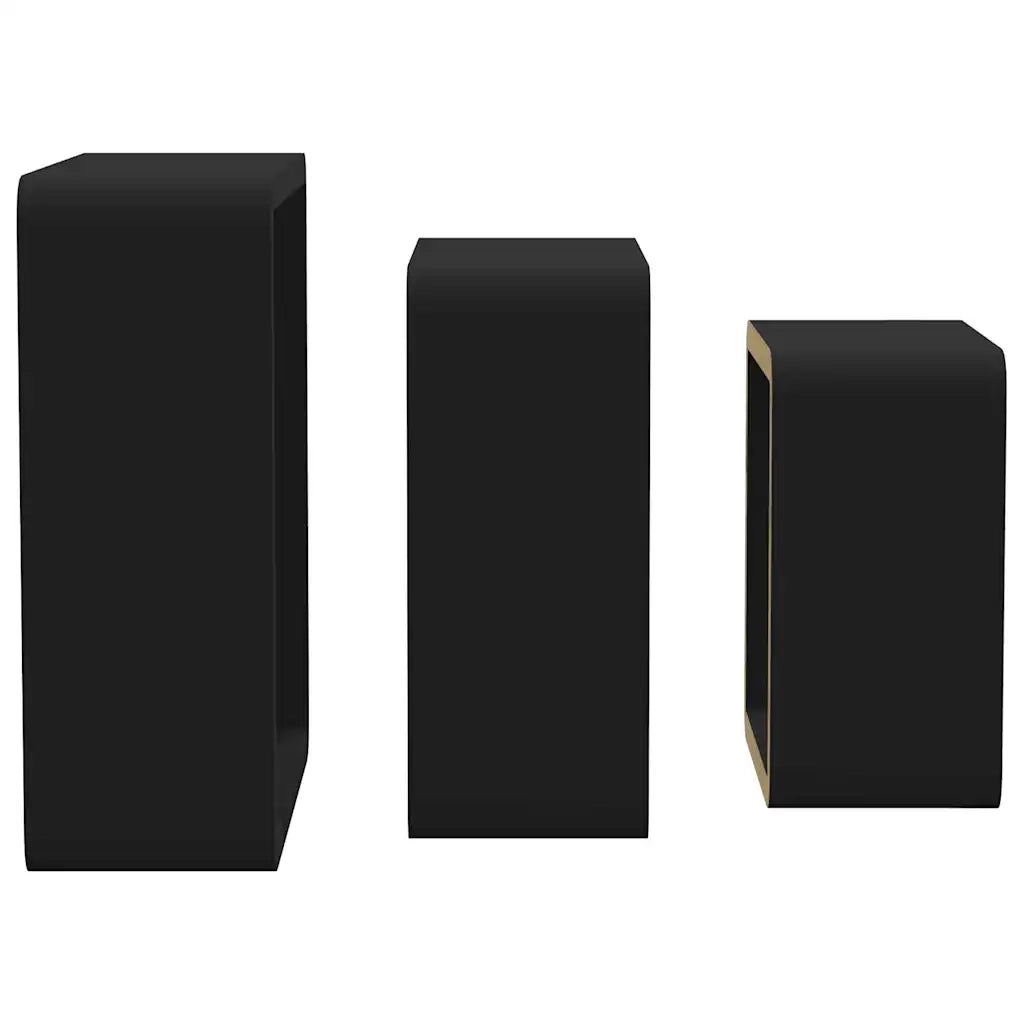 Mensole a Cubo da Parete 3 pz Nere in MDF cod mxl 65034