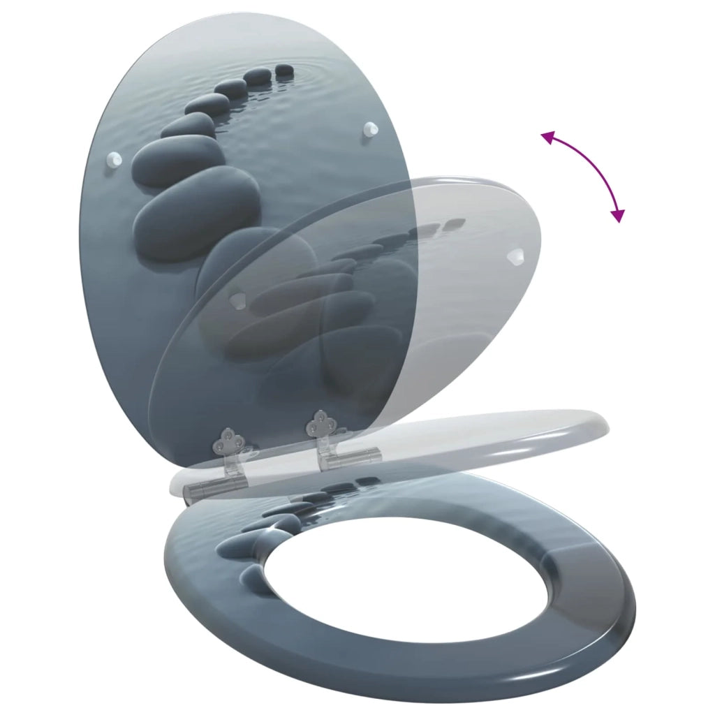 Sedile per toilette con chiusura morbida 2 pz Grigio CFW3449533
