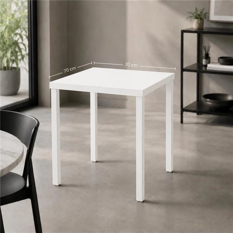 TAVOLO ANNA AUTOLIVELLANTE  E SMONTABILE 70X70 CM COLORE  BIANCO