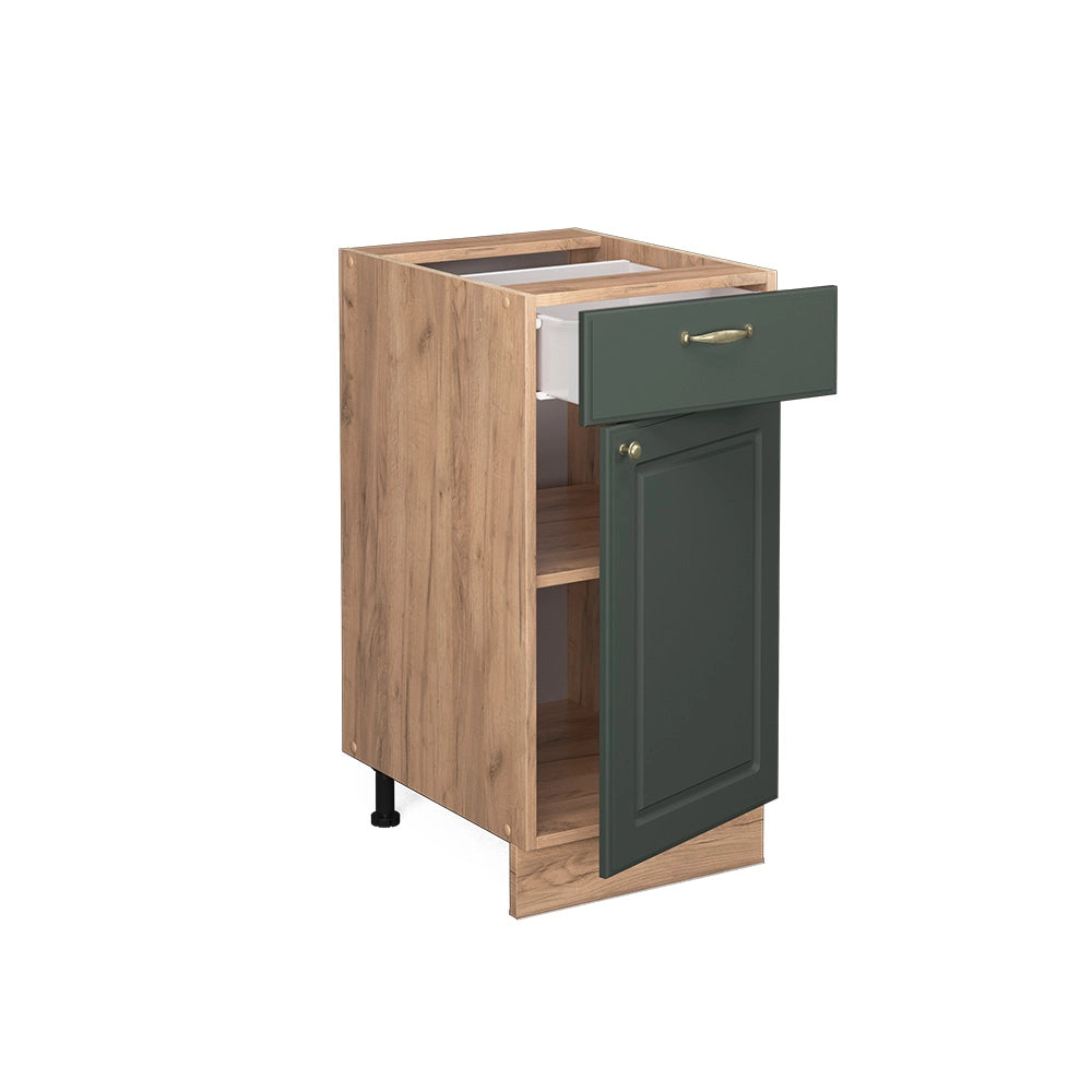 Mobiletto base per cucina Fame-Line Verde-oro rustico/Rovere dorato 40 cm senza piano di lavoro Vicco