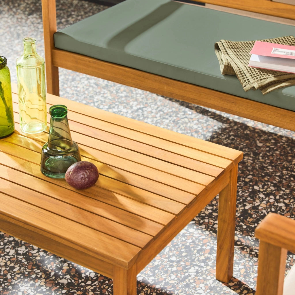 Salotto da giardino in legno di acacia, 4 posti, verde kaki