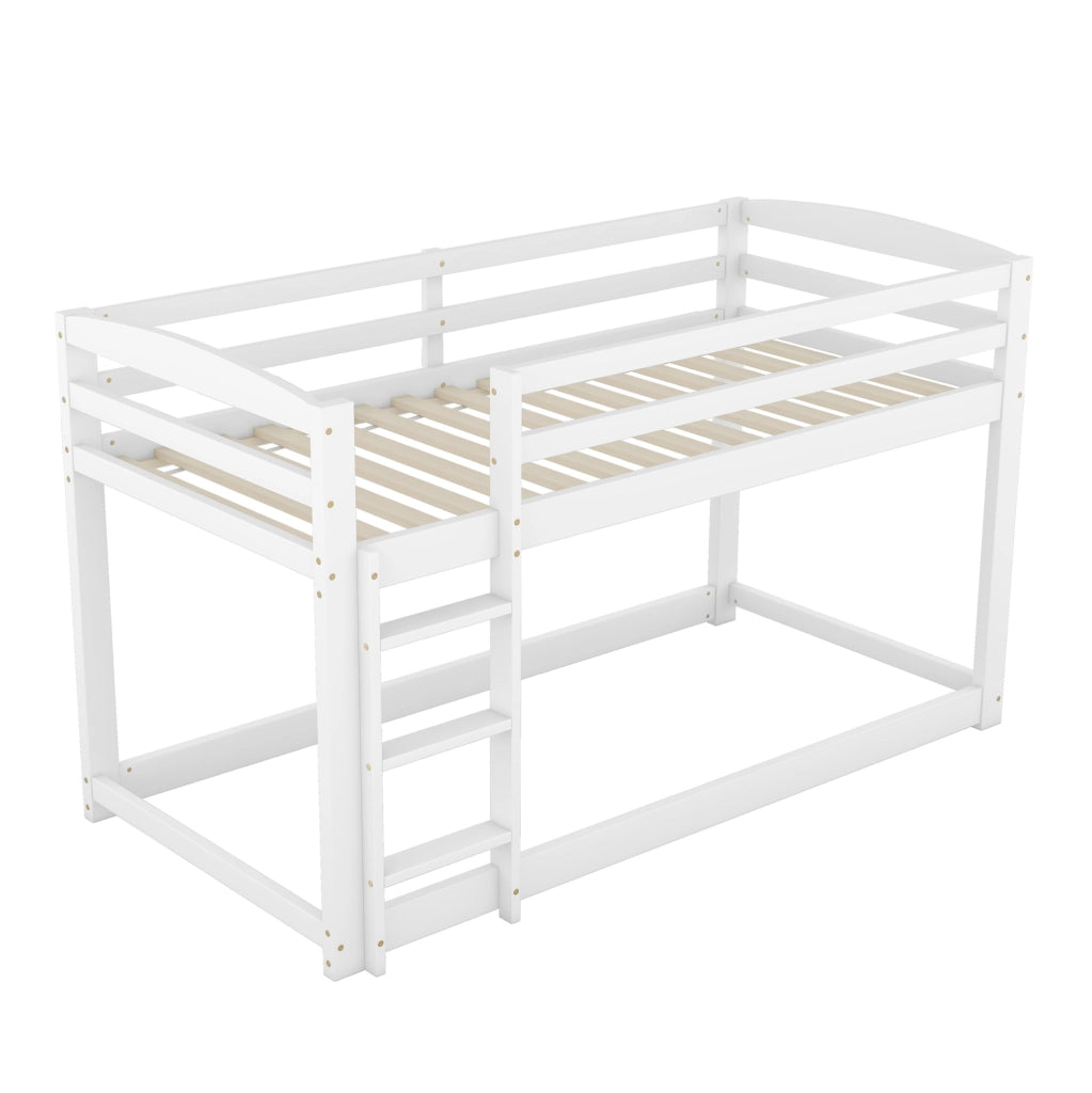 Letto a castello 90x200 cm salvaspazio; legno; bianco