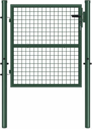 Cancello da giardino in acciaio 105 x 100 cm con serratura e maniglia verde