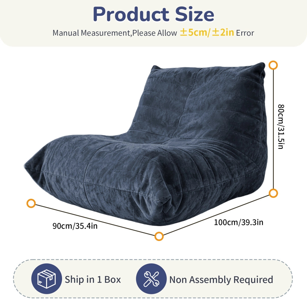 POLTRONA SACCO Ergonomica 49x40x29 cm Chenille Blu