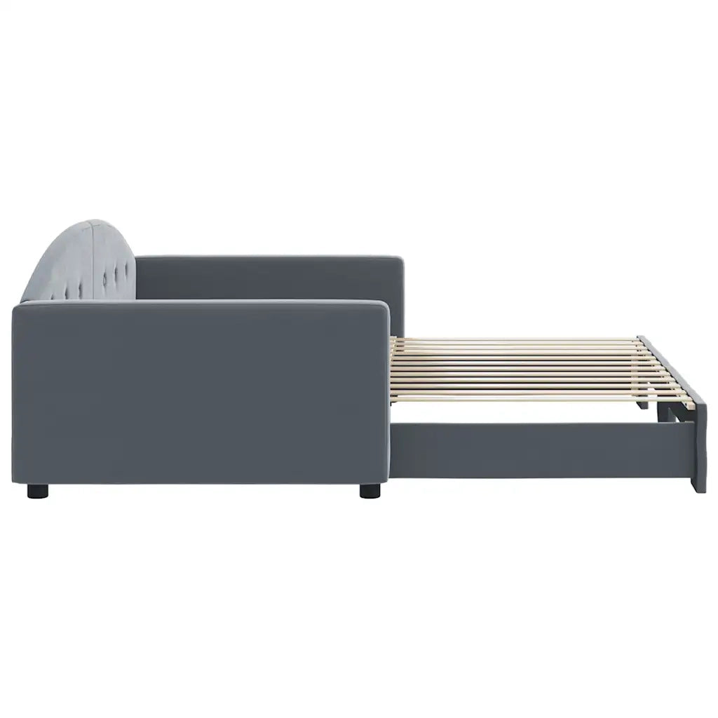 Divano Letto con Letto Estraibile Grigio Scuro 100x200 Velluto 3197309